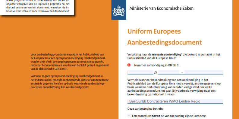 Het uniform Europees aanbestedingsdocument